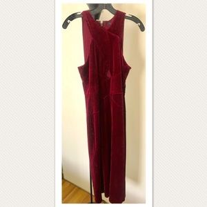 BCBG “Maren Velvet Halter Dress”